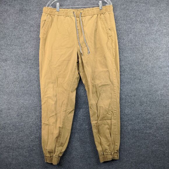 Aeropostale Mens Jogger Pants Brown Large Drawstring Waistband Tapered Cotton - Picture 2 of 12